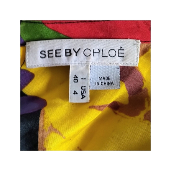 See By Chloe Silk Blend Floral Print Mini Dress - Picture 6 of 7